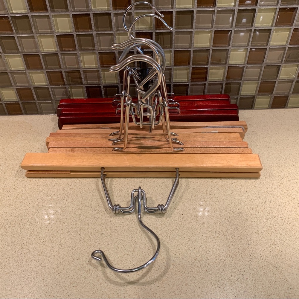 Set of 6 Wooden and Metal Hangers